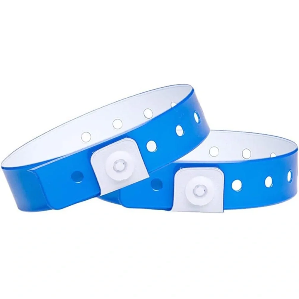 Neon Blue Vinyl Wristbands for Party Events